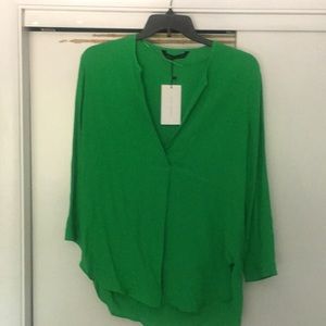 Zara blouse - green, XL, new with tags